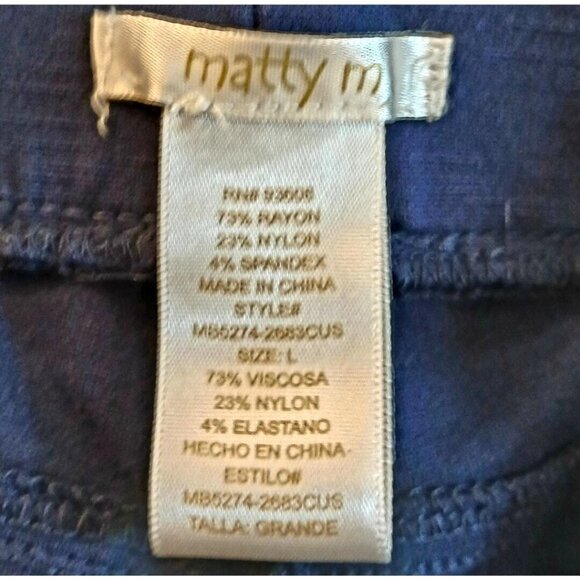 Matty M High Rise Skinny Jegging Women Large Navy Blue Pocket Belt Loop Stretch - Picture 4 of 4